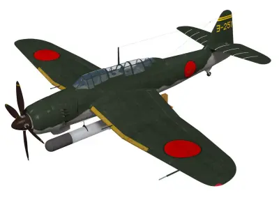 Aichi B7A Ryusei kai Grace 3D model