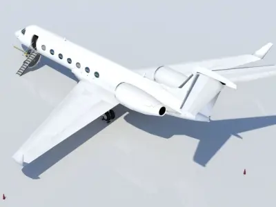 G550 Low Poly Static Aircraft Blank Low-poly 3D model