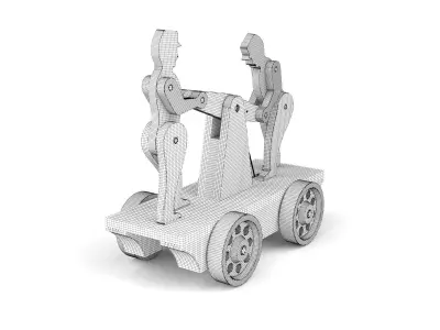 Wooden toy trolley 3D model