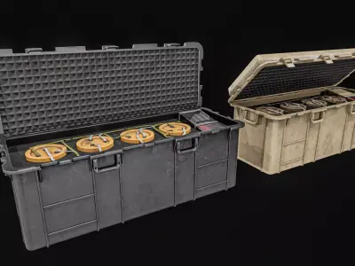 Military High Explosive Transport Case Low-poly 3D model