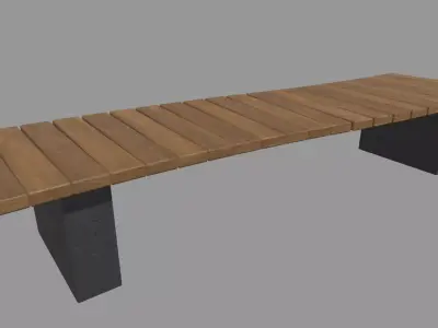Low Poly Bench 015 Low-poly 3D model