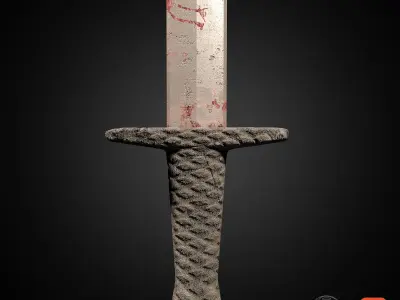 Simple Sword Low-poly 3D model