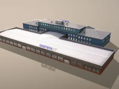 Airport Terminal UIII Old Terminal Low-poly 3D model