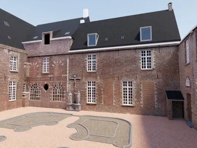 Old building courtyard 3D model