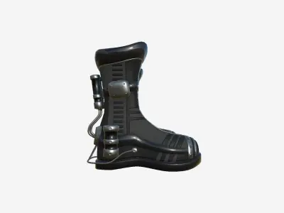 SciFi Boots A01 Full Black - Character Design Fashion Low-poly 3D model