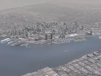 Military Naval Base Low-poly 3D model