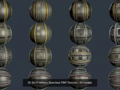 20 Sci-Fi Military Seamless PBR Textures Texture