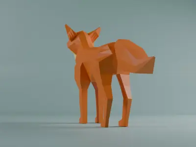 Fox 3d low poly model Low-poly 3D model