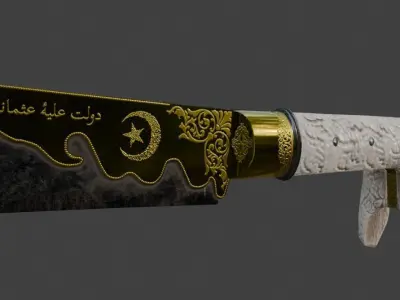 Yatagan Sword Low-poly 3D model
