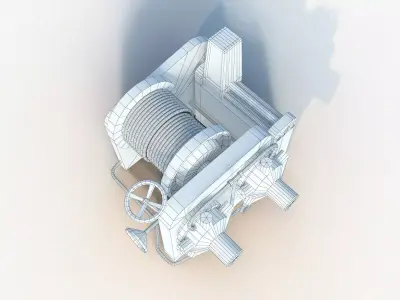 Stern Winch for Towing Ship 3D model