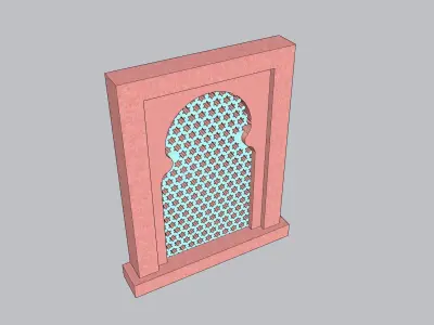 indian jodhpuri stone jharokha 3D model