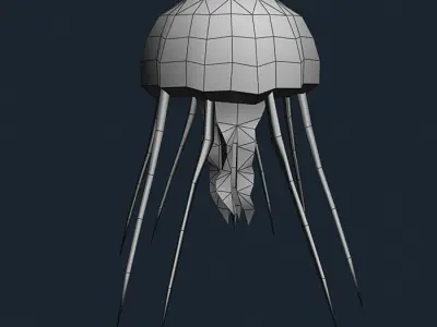 3DRT - Sealife - Jelly FIsh Low-poly 3D model
