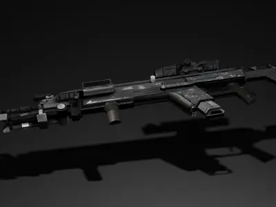 Sci-fi Sniper Rifle Game Ready - Longbow Low-poly 3D model