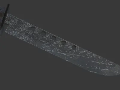 JAPANESE LOWPOLY DAMAGED KNIFE Low-poly 3D model