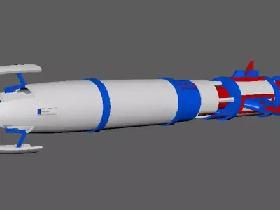 Rocket missile rigged maya 3D model