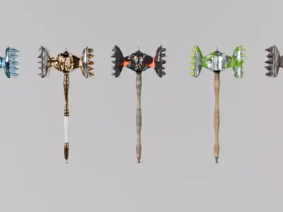 Battle Hammer V1 Pack Low-poly 3D model