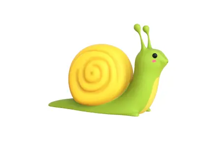 Cartoon Snail v007 - 3D Model Low Poly Low-poly 3D model