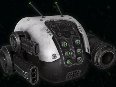 Sci-fi Tactical Drone Low-poly 3D model