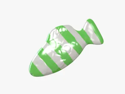 Swedish Fish Green Stripe 3D model 3D model