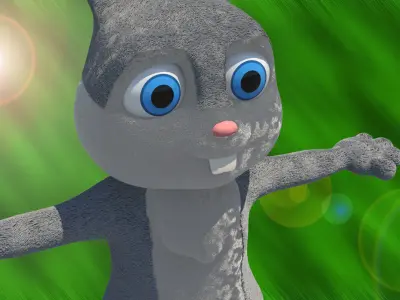 Rabbit 3d Cartoon 3D model Low-poly 3D model