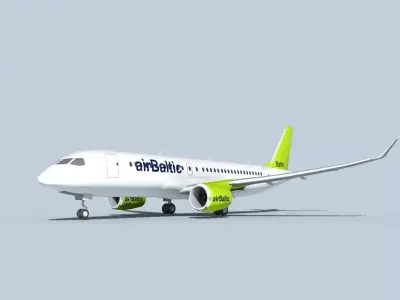 Bombardier CS100 Air Baltic 3D model