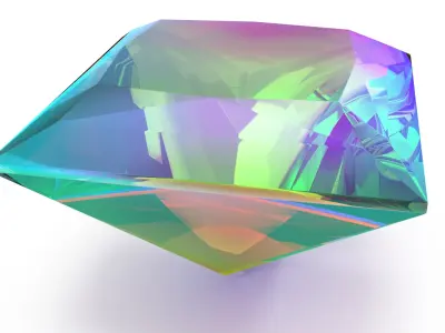 Princess Cut Mystic Topaz 3D model