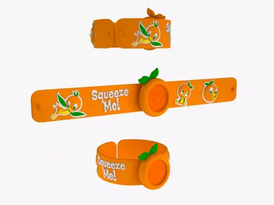 Orange Bird MagicBand Slap Bracelet 3D model