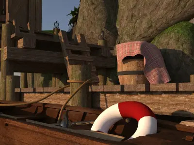 Fishermans Island Low-poly 3D model