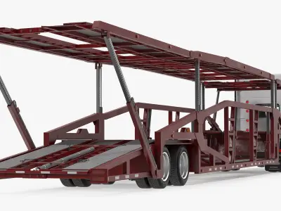 Freightliner 122SD with Hauler Trailer 3D model