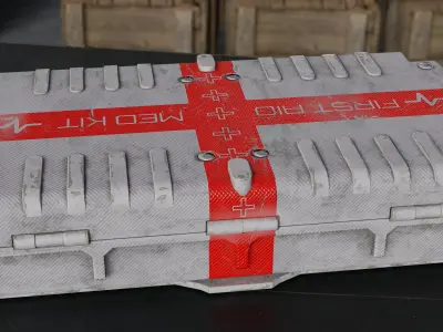 Medical box game ready first aid med kit - 3966 Low-poly 3D model