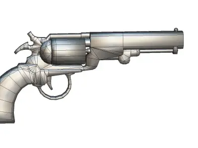Multibarrel Short Barrel Revolver 03 Low-poly 3D model