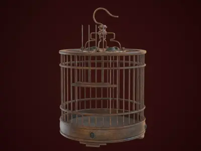 Chinese Birdcage with Gemstone 3D model