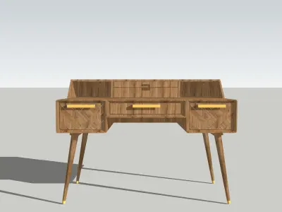Wood desk Free 3D model purchase