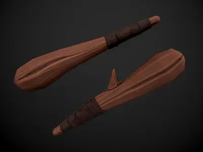 Primitive Wooden blunt Low-poly 3D model