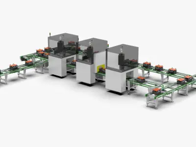 Square Shell Manual Welding and Visual Inspection Line 3D model