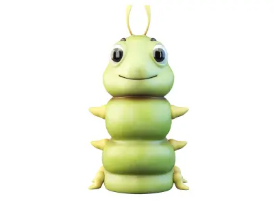 Cartoon Caterpillar Character 3D model