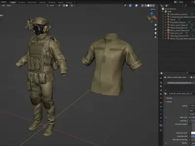 Male Soldier Outfit 1 Low-poly 3D model