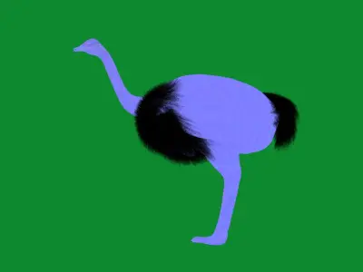 Ostrich Bird Low-poly 3D model