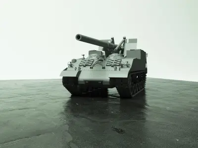 Tank 155mm GMC  M40 or 8inch Howitzer Motor Carriage M43 3D model