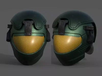 Helmet scifi military futuristic technology cyborg artfiction  Low-poly 3D model