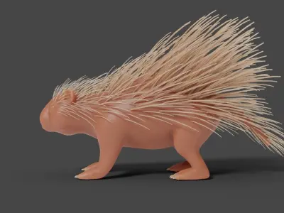 3D Porcupine Sculpture Model 3D model