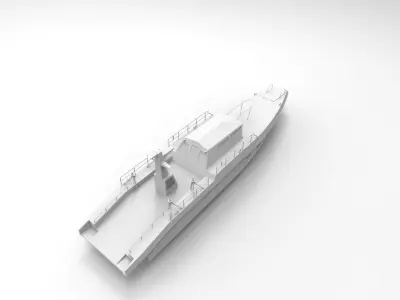 Aluminium Boat Low-poly 3D model
