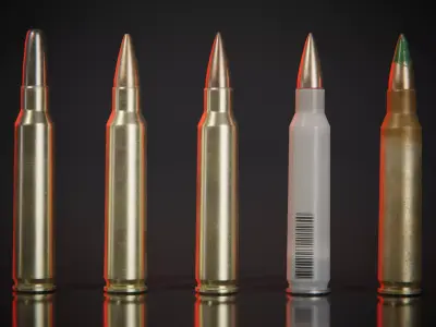 556x45mm Nato Bullets Low-poly 3D model