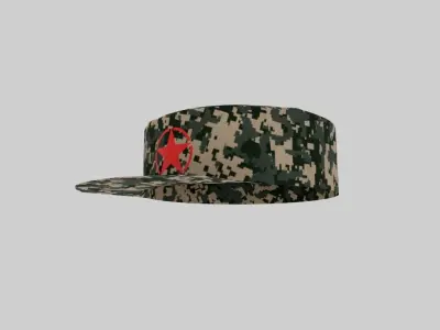 Army cap Low-poly 3D model