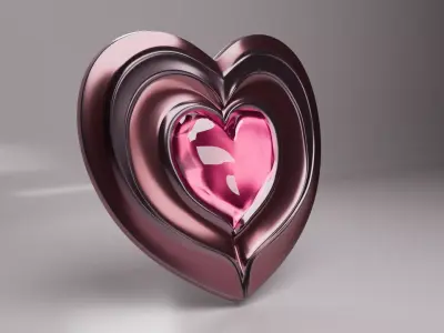 Fantasy Heart Shield 3D model