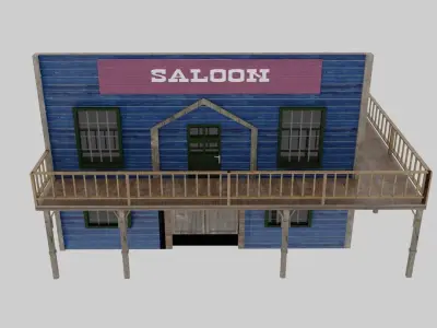 Wild West - Saloon Low-poly 3D model