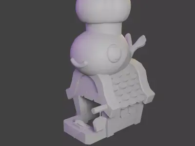 Eatery house with chef on top Free 3D model