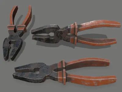 nippers old pliers Low-poly 3D model