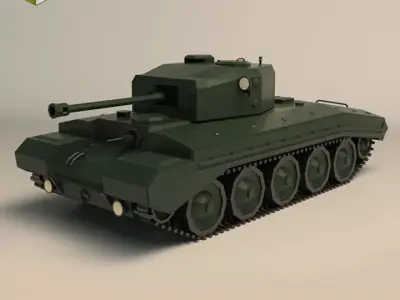 Low Poly Tank 01 Low-poly 3D model purchase