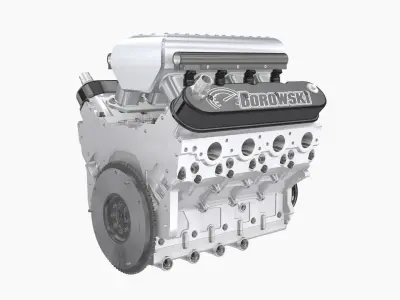 Noonan LS-Edge 495cui Borowski engine Low-poly 3D model